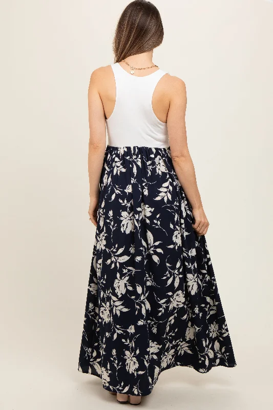 navy-colorblock-floral-maternity-maxi-dress