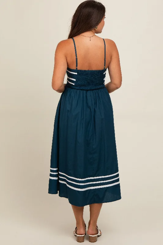 navy-stripe-accent-maternity-midi-dress