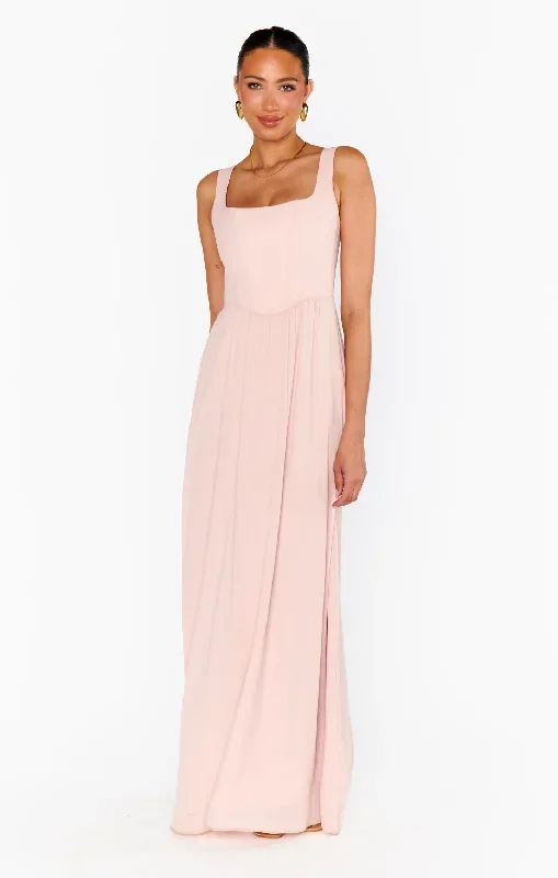 Nina Maxi Dress ~ Dusty Blush Crisp