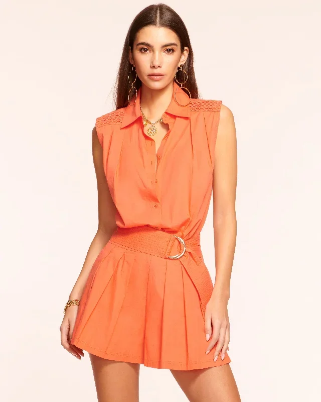 Nyomi Poplin Belted Romper