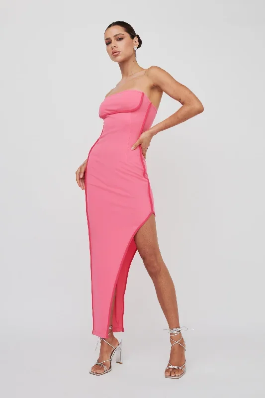 october-strapless-piping-midi-dress-hot-pink