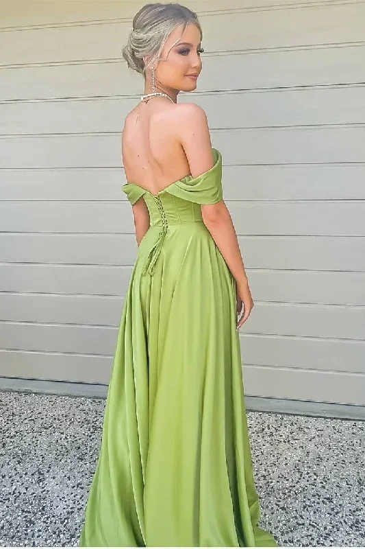 olive-green-off-the-shoulder-high-slit-prom-dress