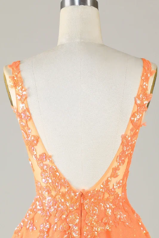 orange-glitter-applique-v-neck-a-line-homecoming-dress