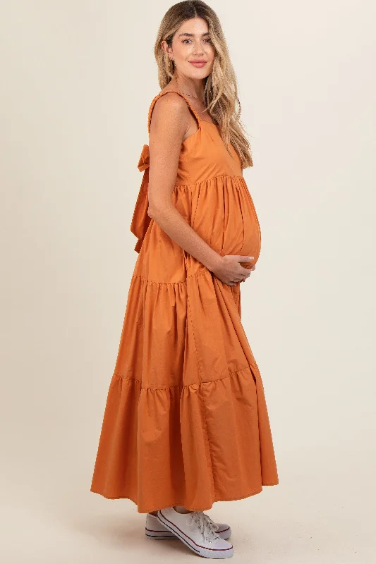 orange-square-neck-cut-out-back-tiered-maternity-maxi-dress