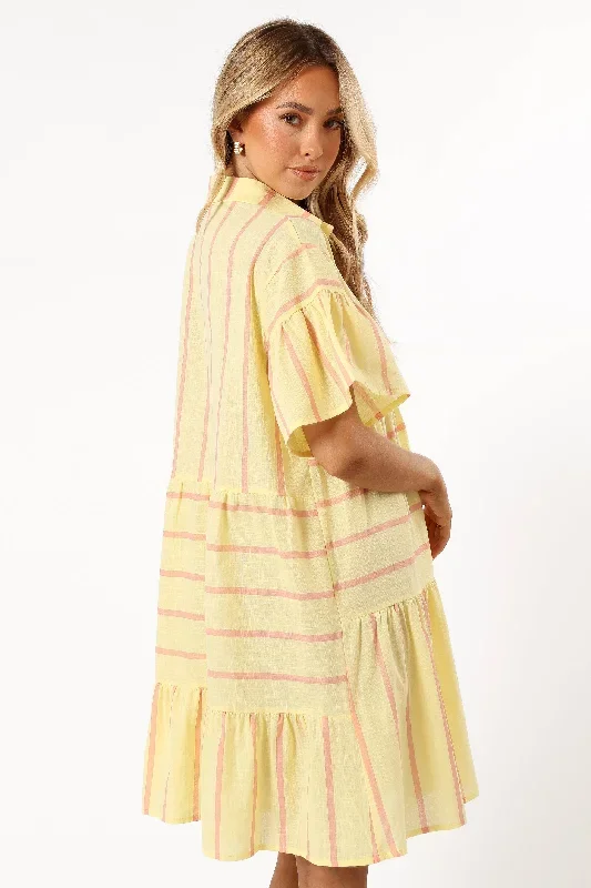 peachy-mini-dress-yellow-pink-stripe