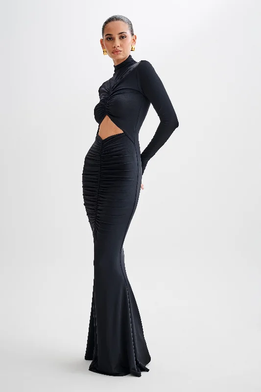 pia-recycled-slinky-cutout-maxi-dress-black