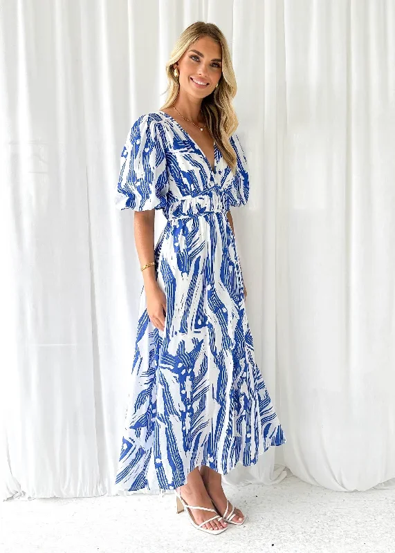 pikora-midi-dress-blue-abstract