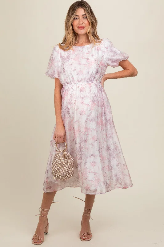 pink-lavender-floral-puff-sleeve-maternity-dress