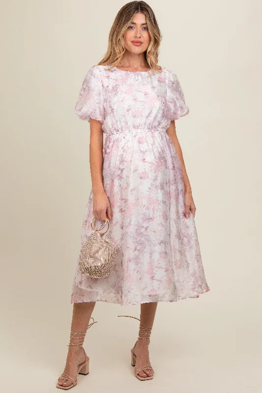 pink-lavender-floral-puff-sleeve-maternity-dress