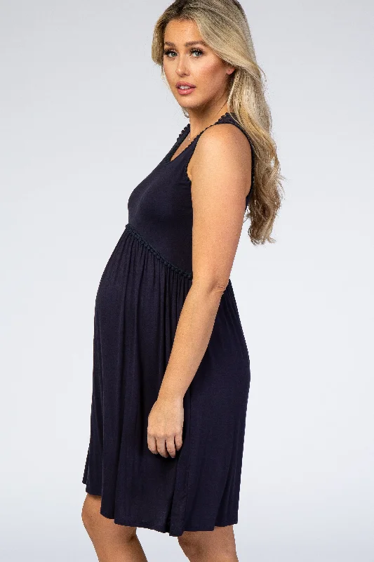 pinkblush-navy-blue-sleeveless-round-neck-pom-pom-detail-maternity-dress