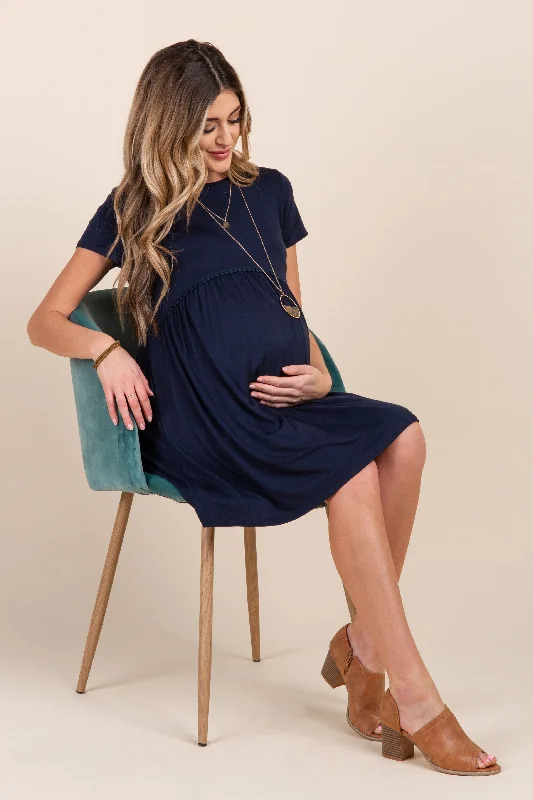 pinkblush-navy-solid-crochet-trim-maternity-shift-dress