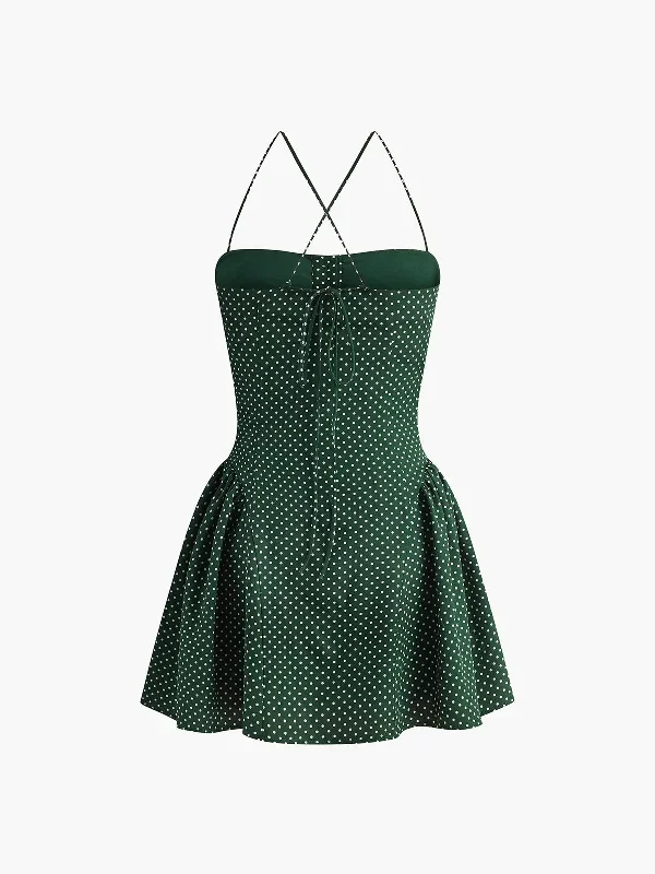 pleated-polka-dot-sleeveless-dress