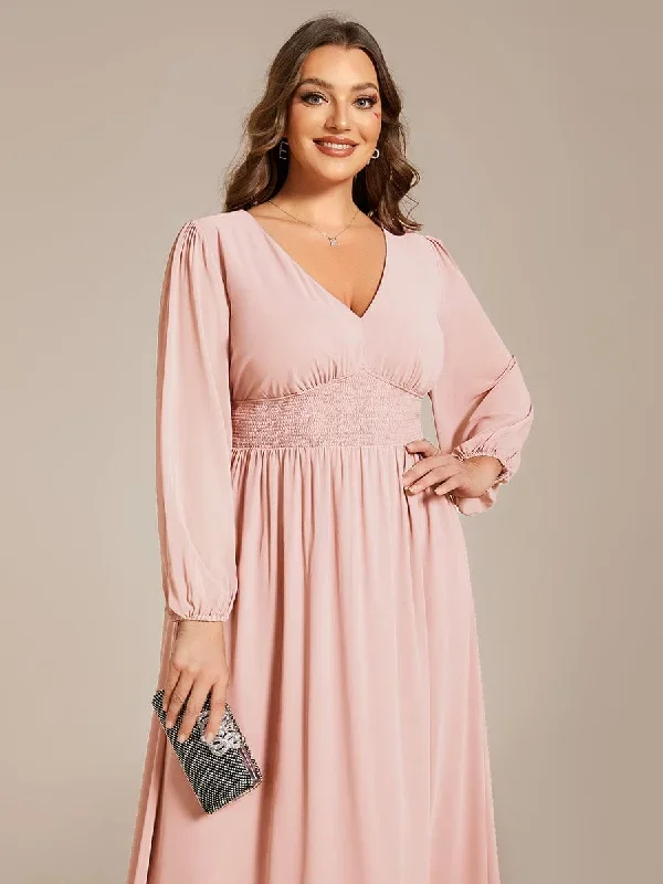 plus-size-flowy-long-sleeves-v-neck-midi-chiffon-wedding-guest-dress-eg01929