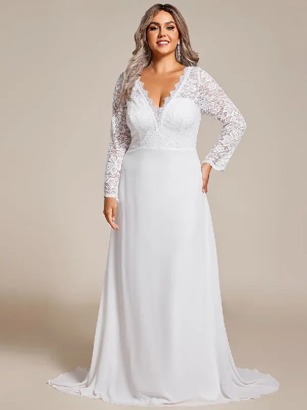 plus-size-lace-long-sleeves-eyelash-edge-bodycon-mermaid-chiffon-wedding-dress-eh01925