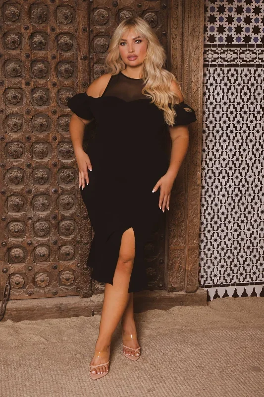 Plus Size Magalie  Bodycon  Dress - Black