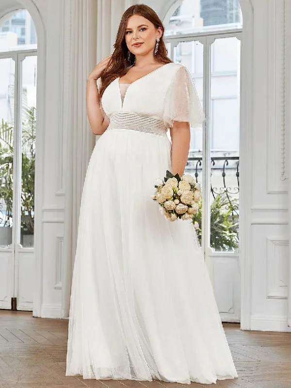 plus-size-pleated-a-line-short-sleeve-wide-waist-tulle-bridesmaid-dress-es0294a