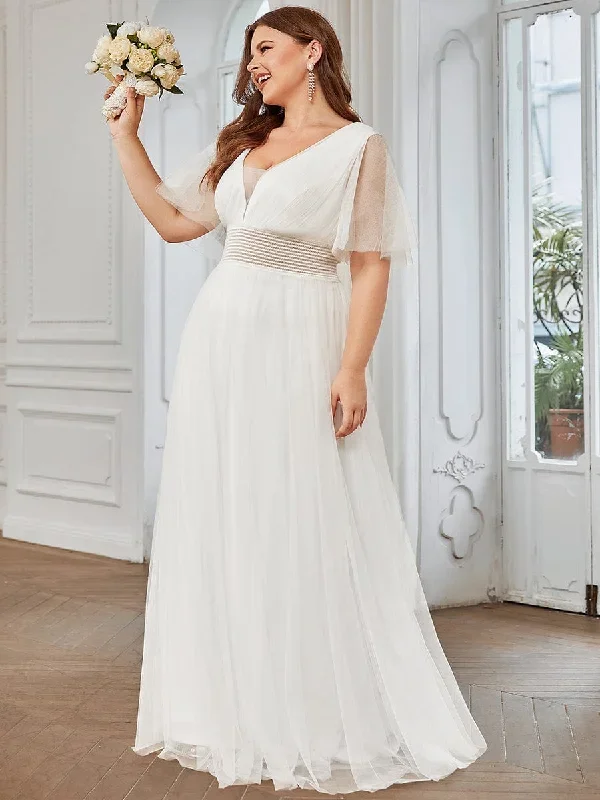 plus-size-pleated-a-line-short-sleeve-wide-waist-tulle-bridesmaid-dress-es0294a