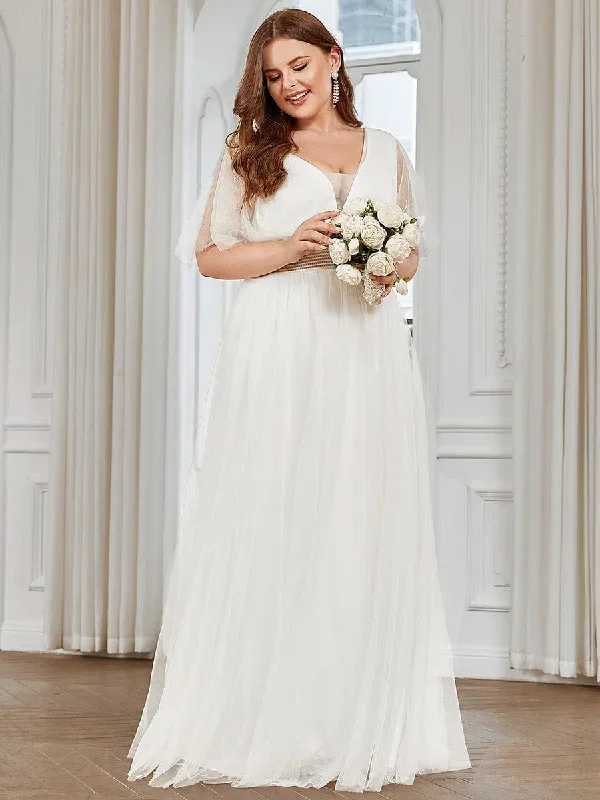 plus-size-pleated-a-line-short-sleeve-wide-waist-tulle-bridesmaid-dress-es0294a