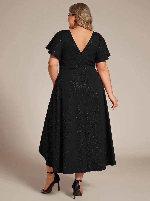 plus-size-ruffled-sleeves-glitery-v-neck-midi-wedding-guest-dress-eg71926