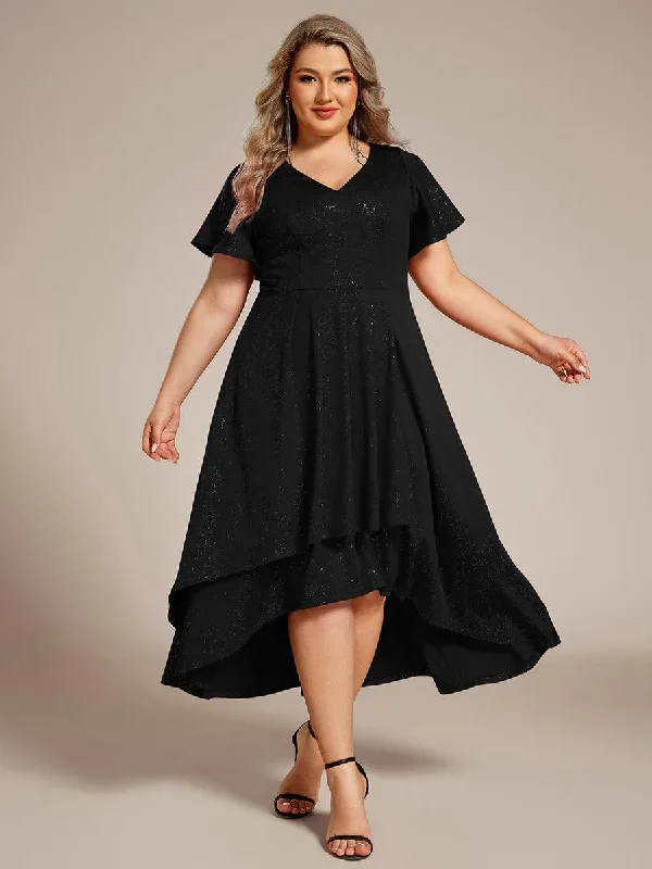 plus-size-ruffled-sleeves-glitery-v-neck-midi-wedding-guest-dress-eg71926