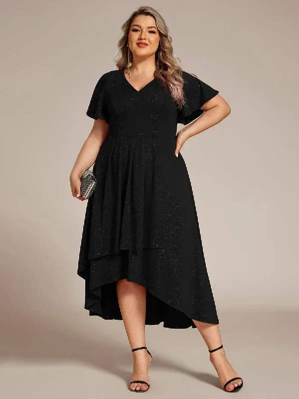 plus-size-ruffled-sleeves-glitery-v-neck-midi-wedding-guest-dress-eg71926