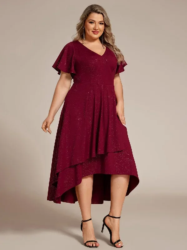 plus-size-ruffled-sleeves-glitery-v-neck-midi-wedding-guest-dress-eg71926