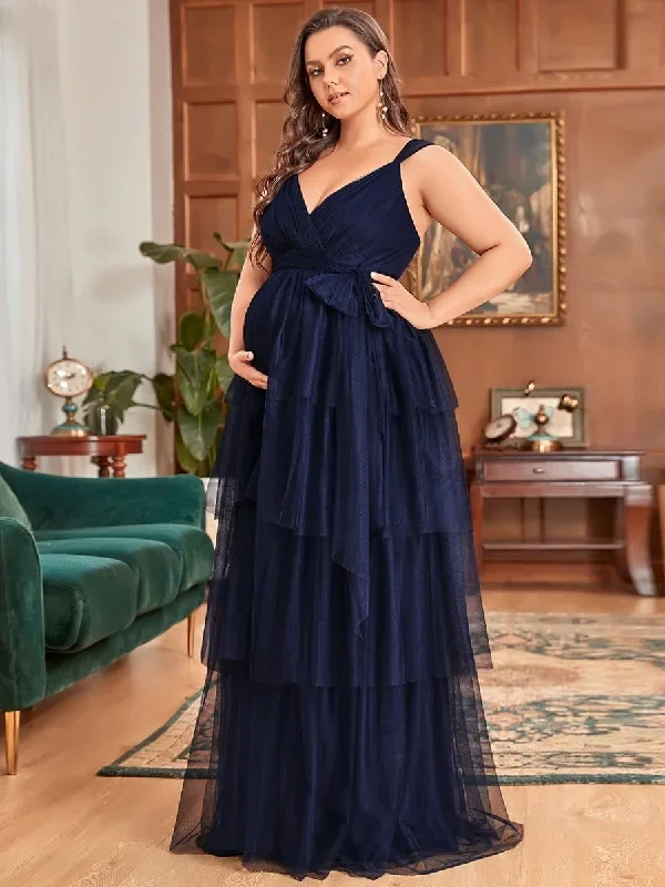 plus-size-tie-waist-v-neck-tiered-floor-length-maternity-dress-ey20794