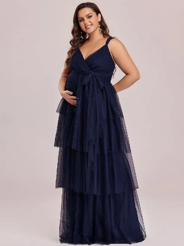 plus-size-tie-waist-v-neck-tiered-floor-length-maternity-dress-ey20794