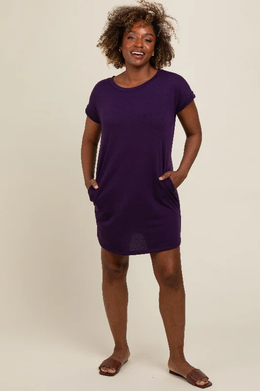 purple-short-sleeve-t-shirt-maternity-dress