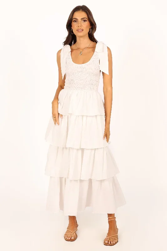 Raphael Tiered Maxi Dress - White