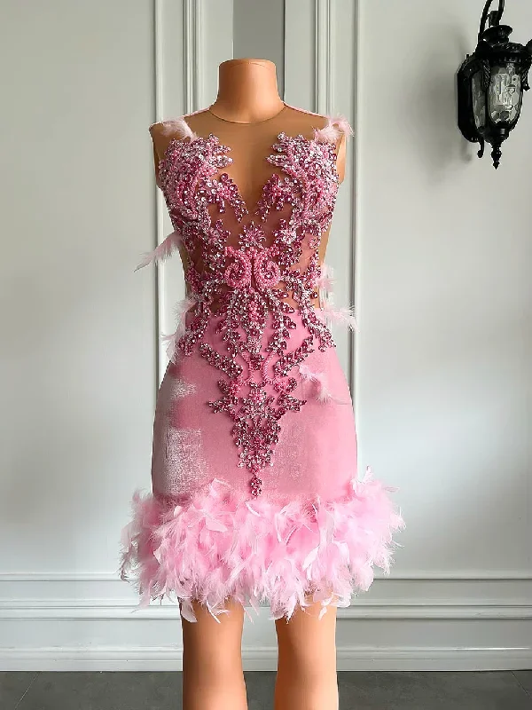 real-women-cocktail-birthday-party-formal-gowns-sheer-mesh-beaded-embroidery-pink-velvet-black-girls-short-prom-dresses-2023