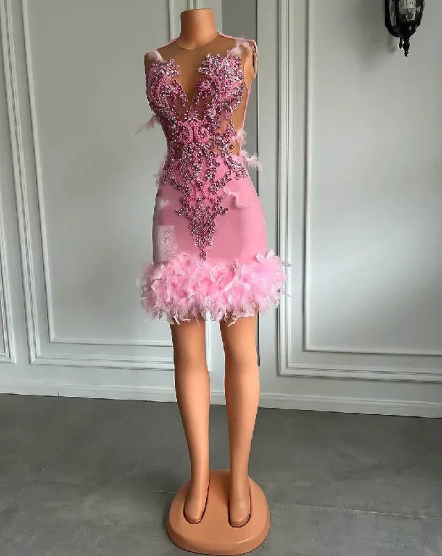 real-women-cocktail-birthday-party-formal-gowns-sheer-mesh-beaded-embroidery-pink-velvet-black-girls-short-prom-dresses-2023