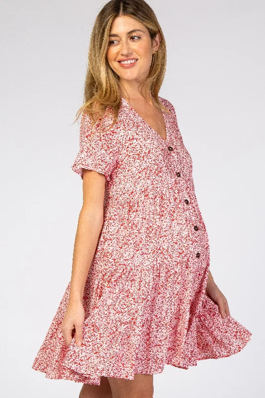 red-floral-ruffle-tiered-button-front-maternity-dress