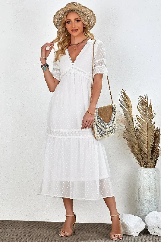 Robe d’été Boho en dentelle blanche