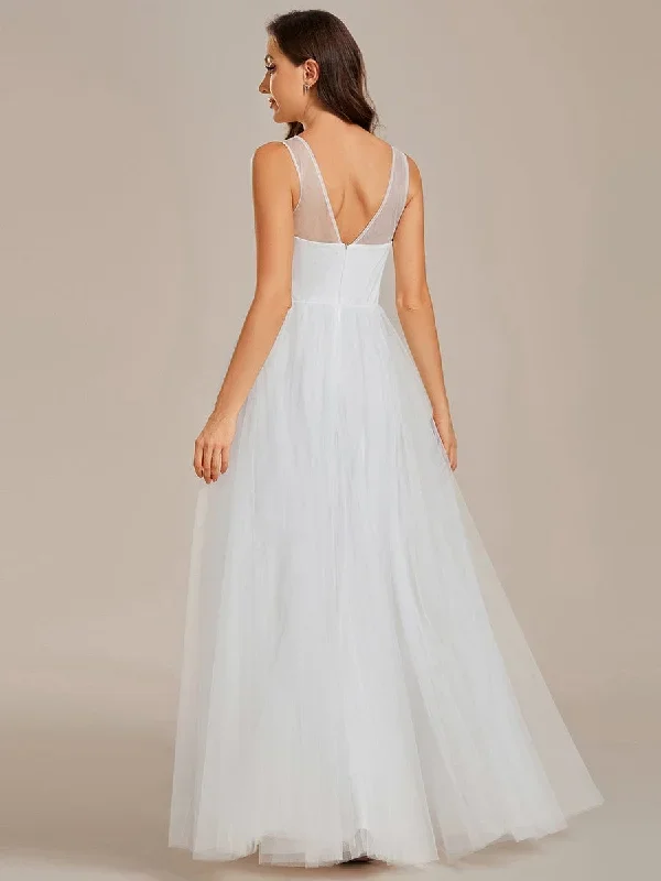 see-through-shoulder-strap-flower-decoration-tulle-bridesmaid-dress-es01916