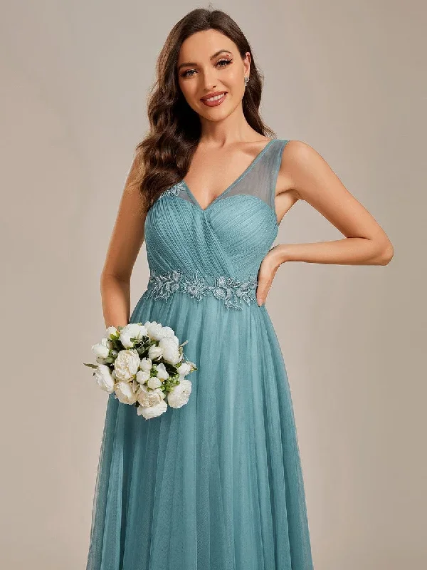 see-through-shoulder-strap-flower-decoration-tulle-bridesmaid-dress-es01916