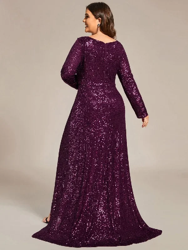 sequin-long-sleeve-v-neck-asymmetrical-hem-evening-dress-ee50146