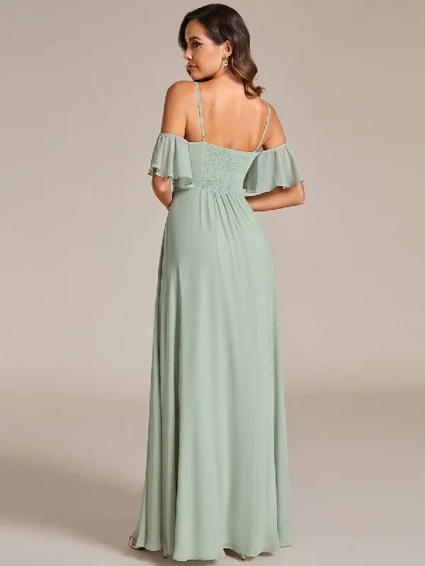 spaghetti-strap-sweetheart-chiffon-a-line-bridesmaid-dress-with-knot-es02013