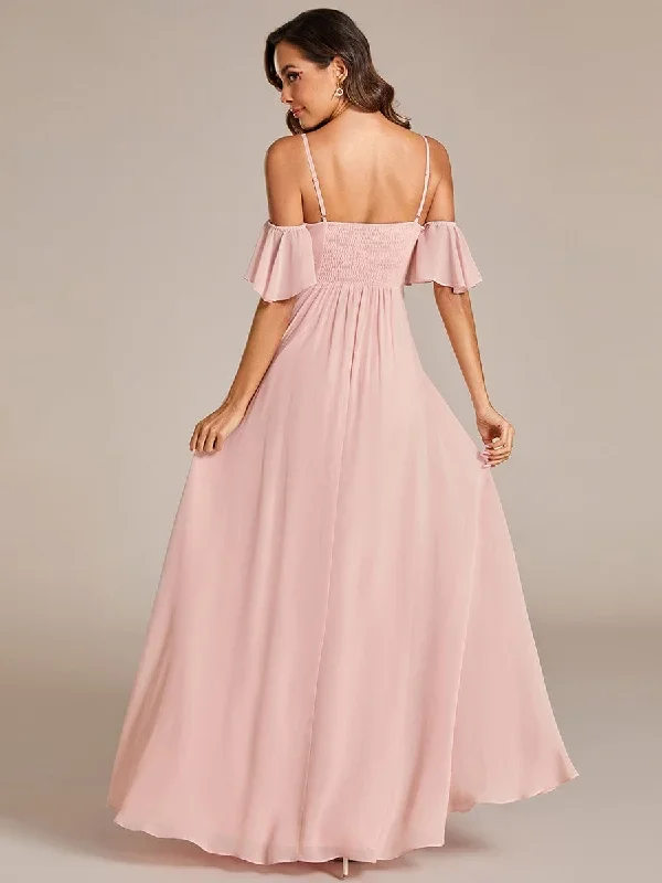 spaghetti-strap-sweetheart-chiffon-a-line-bridesmaid-dress-with-knot-es02013