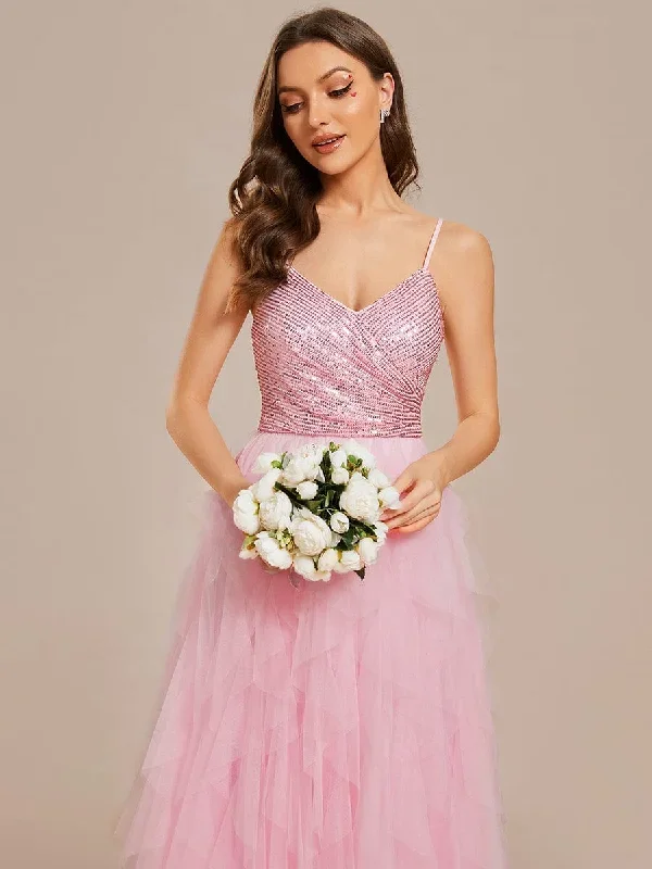 sparkling-v-neck-spaghetti-straps-tiered-tulle-wedding-dress-eh02019