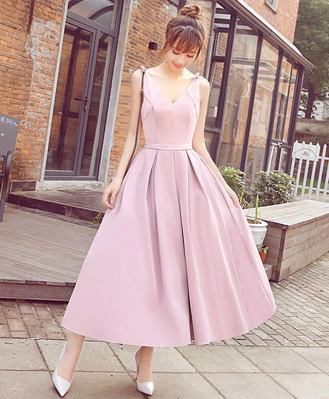 Stylish Pink V Neck Short Prom Dress,  Evening Dress