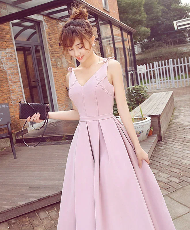 stylish-pink-v-neck-short-prom-dress-cheap-evening-dress