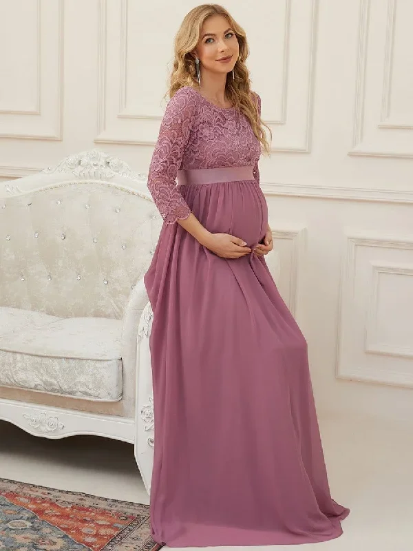 sweetheart-3-4-sleeve-floor-length-lace-maternity-dress-ey20797