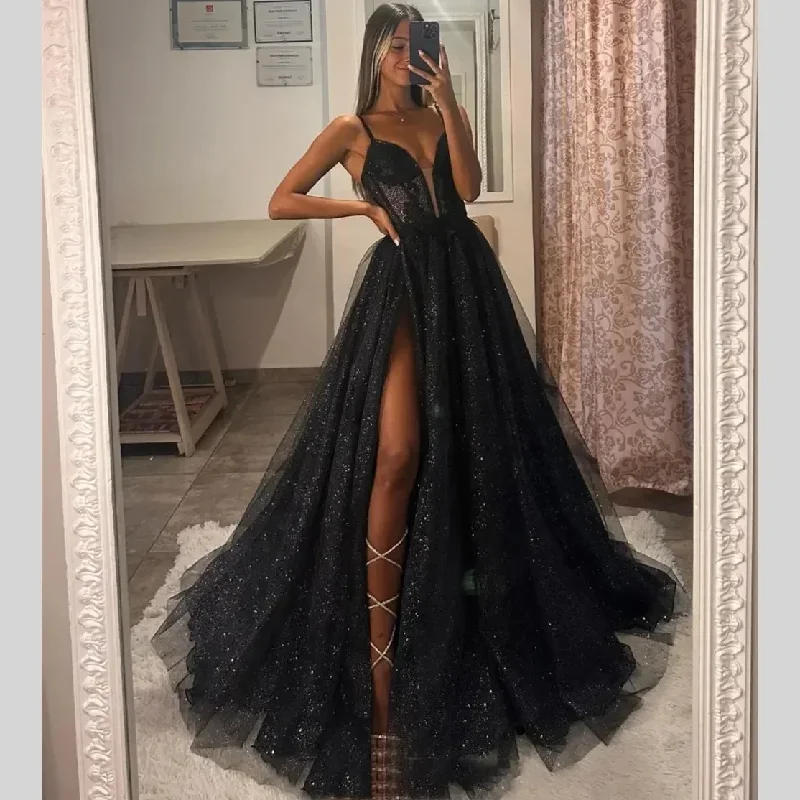 sweetheart-black-prom-dresses-straps-appliques-glitter-party-evening-gowns-split-formal-red-carpet-long-special-occasion-dress