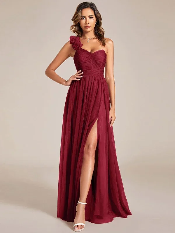 sweetheart-neckline-one-shoulder-with-floral-tulle-high-slit-bridesmaid-dress-es01911