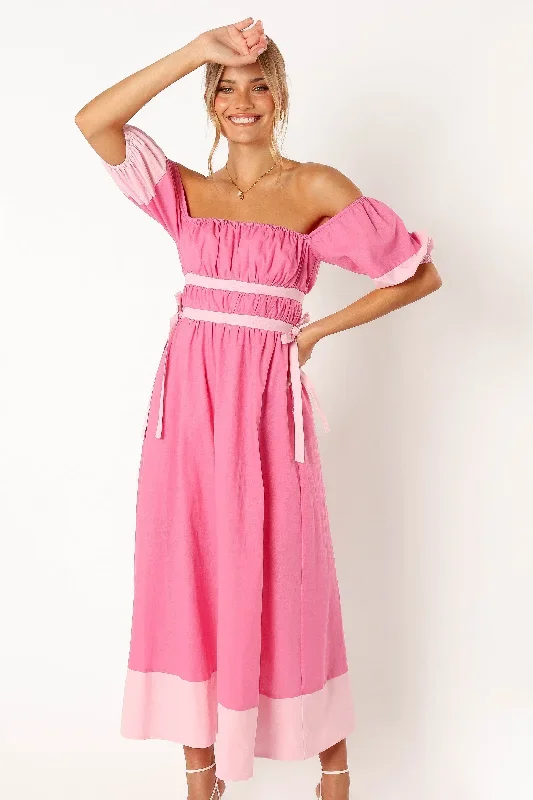 tailor-off-shoulder-midi-dress-pink