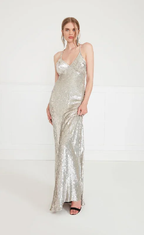 Tamir Long Dress - Silver