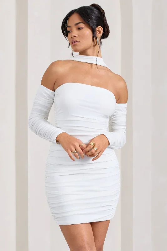 thea-white-ruched-long-sleeved-bodycon-mini-dress-with-halter-collar-cl128828005