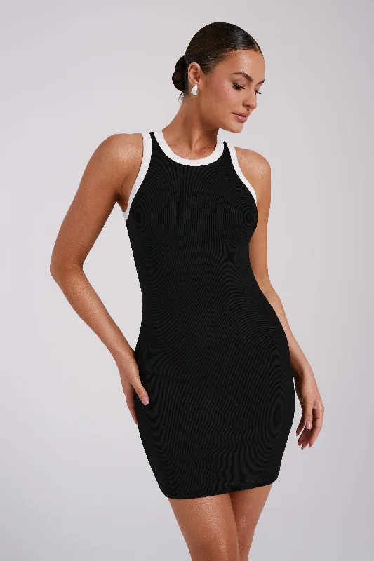 tina-ribbed-racer-neck-mini-dress-black