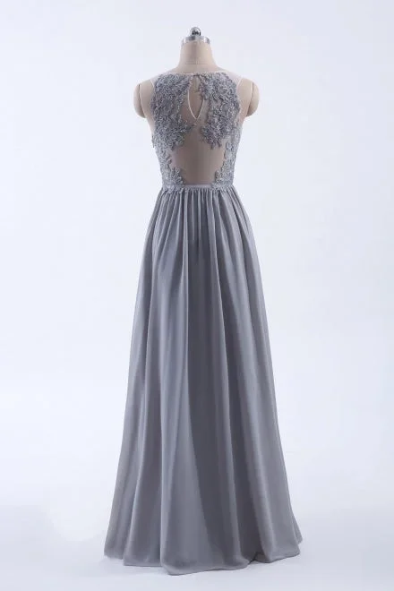 v-neck-grey-long-bridesmaid-dress-with-appliques